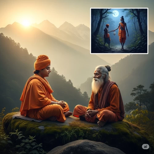Swami Vivekananda meets Pavahari Baba's disciple